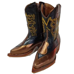 Bota Exótica Marrom Bico Fino